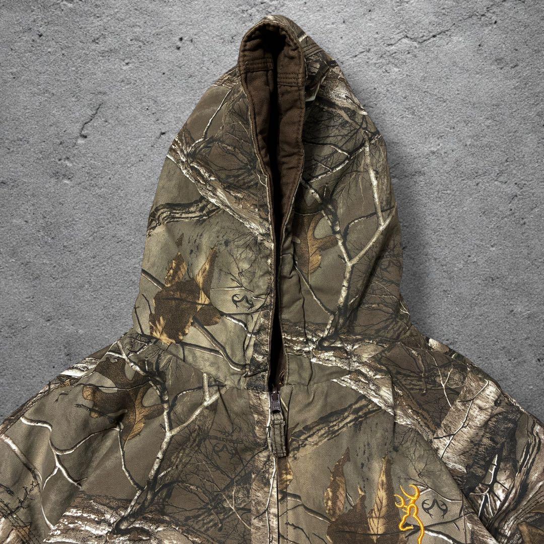 リアルツリーアクティブジャケット2XLリバーシブルブラウン中綿パーカーストリート