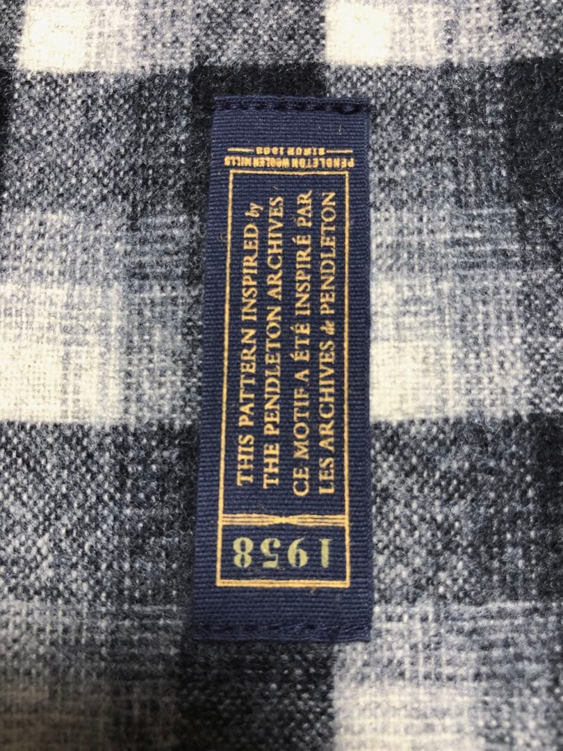 PENDLETON　オンブレチェック　ボードシャツ　USA　デッドストック　白黒