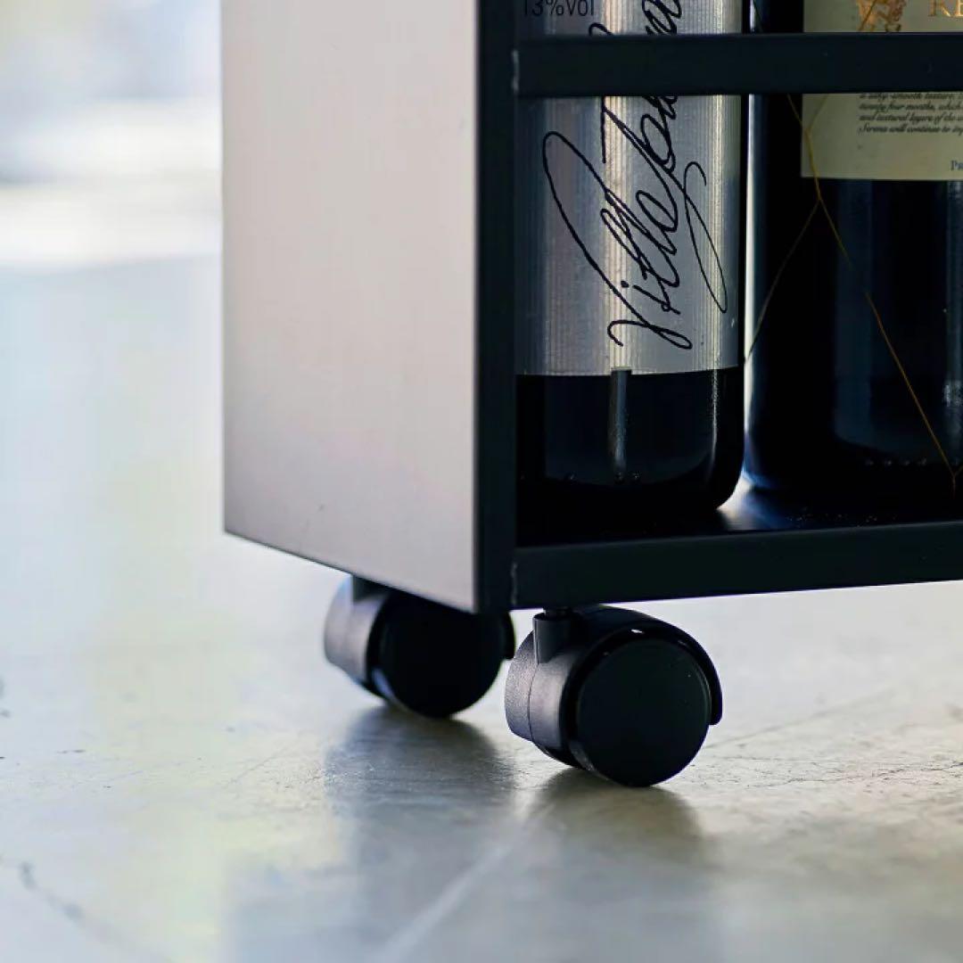 山崎実業　ハンドル付きスリムワゴン　タワー　ホワイト