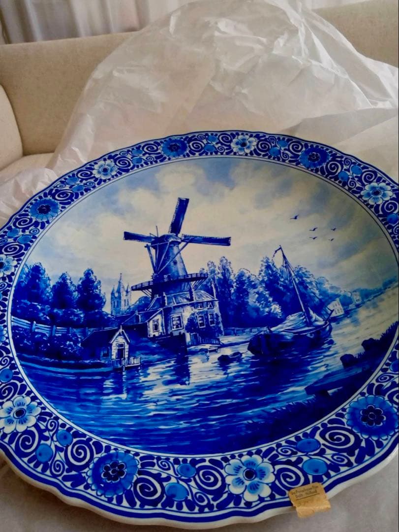 ロイヤルデルフト オランダ　大皿　プレート　美術品　皿　約42㎝