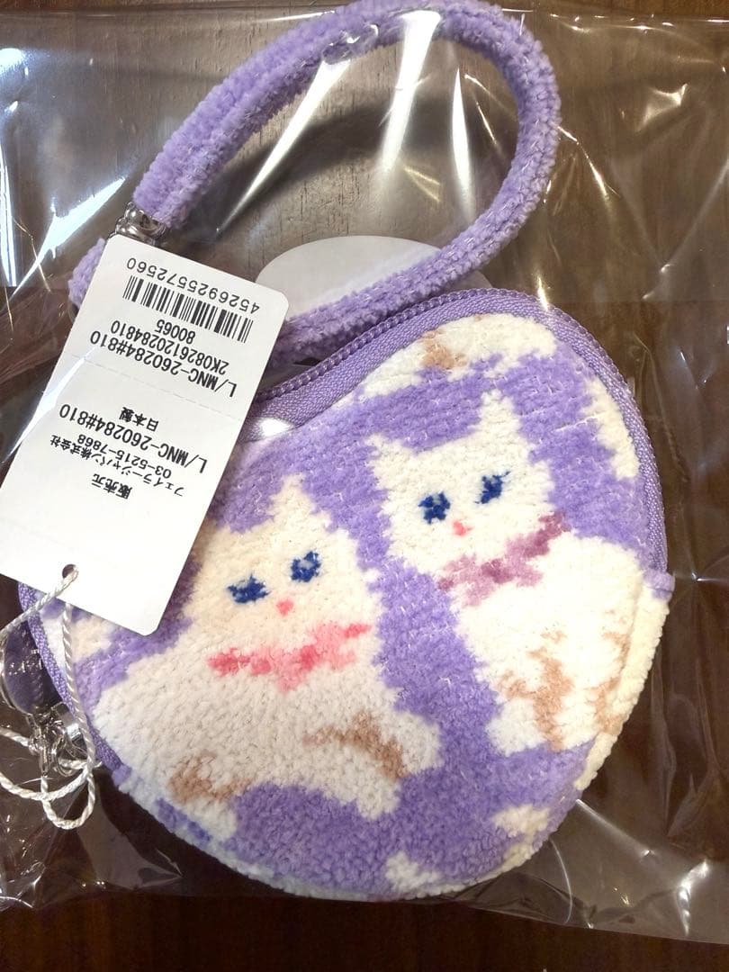未開封 フェイラー モフモフネコチャン ハート型ポーチ オンライン限定カラー