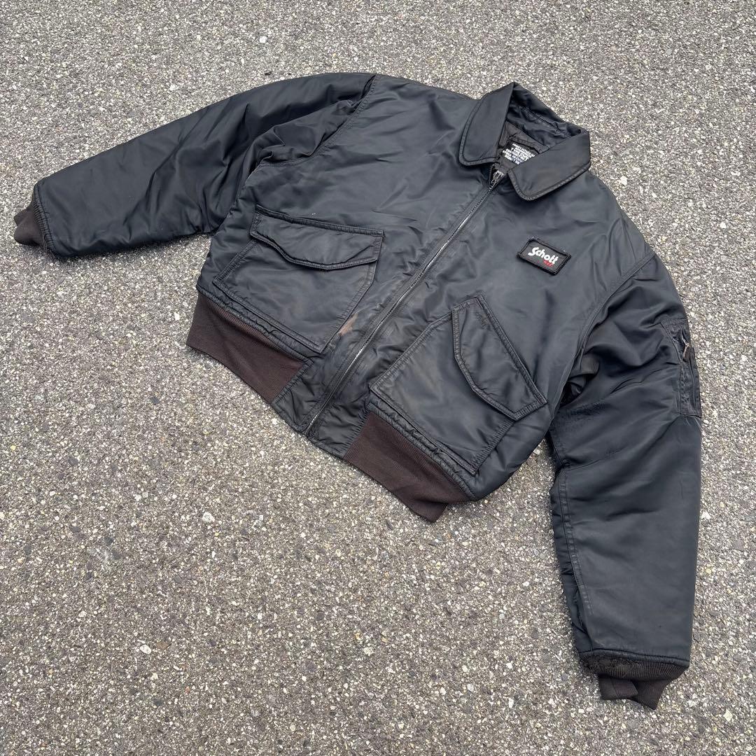 90s Schott CWU-R フライトジャケット ブラック MA-1 名作