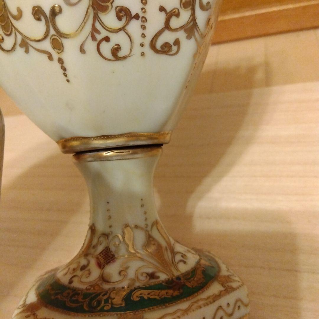 kinjo china 　飾り壺　オブジェ　花柄　アンティーク 　壺