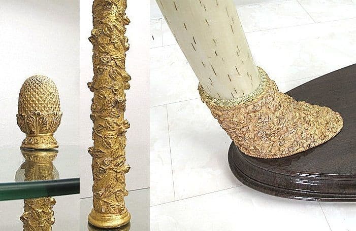 イタリア製 高級輸入家具 多段シェルフ ポリストーン×ガラス クラシック 飾り棚