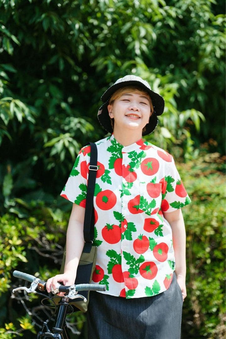 SOU・SOU　ソウソウ　高島縮 20/20 半袖シャツ　トマト　M