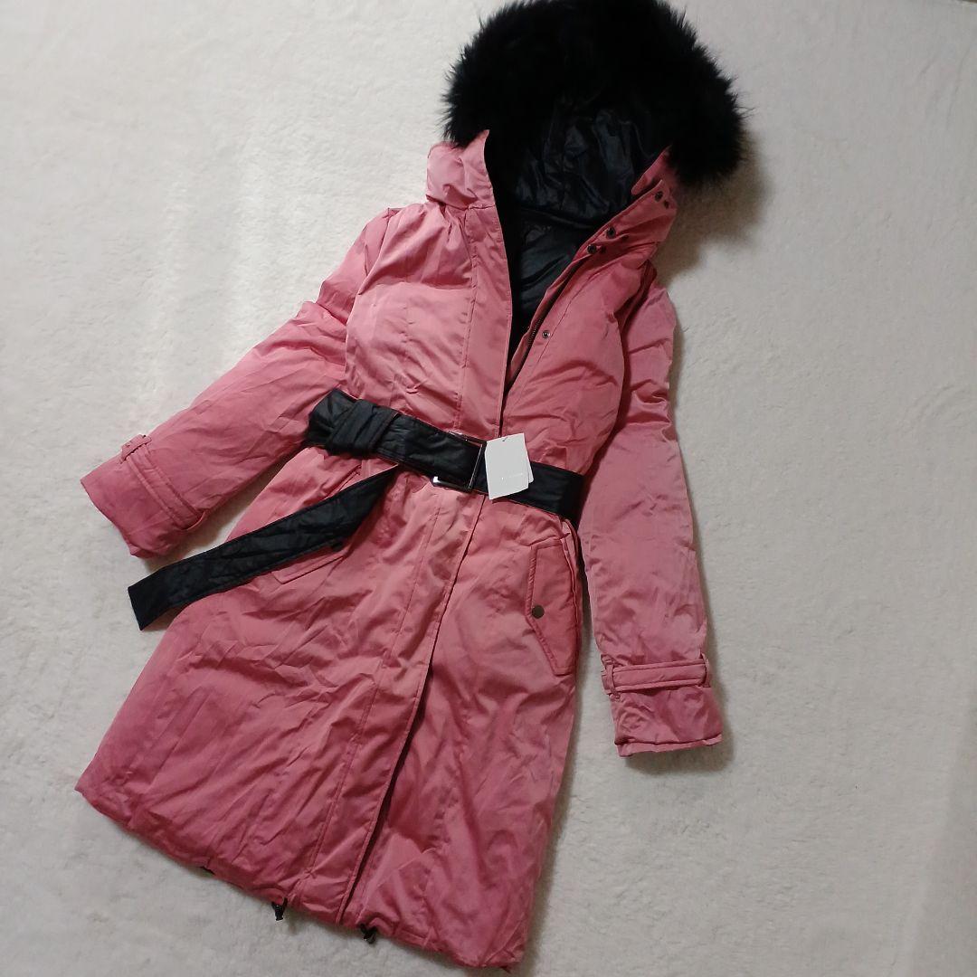 新品タグ付き PINKY&DIANNE ファー付きロングダウンコートリバーシブル