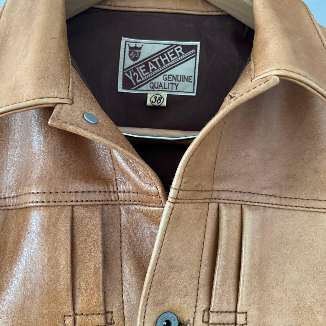 y2レザー　　ホースハイド　柿渋　大戦