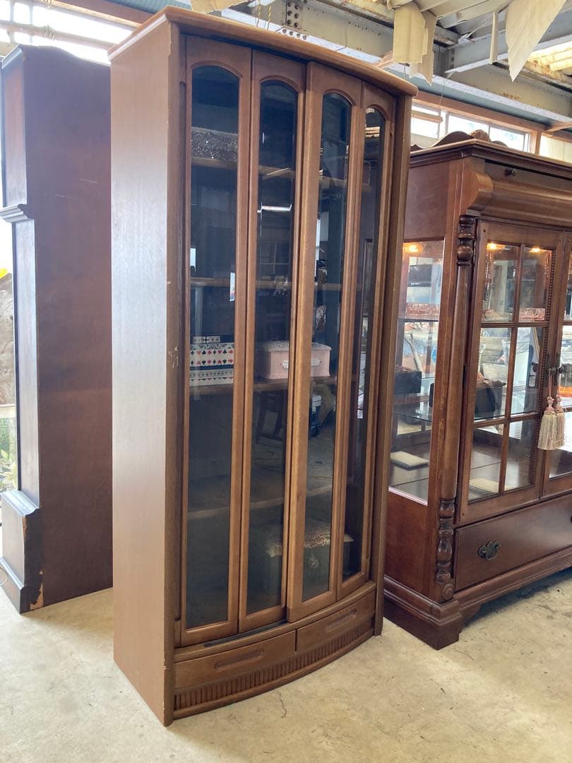 浜本工芸　書棚　NO.1900書棚D スライド扉　引出し2杯