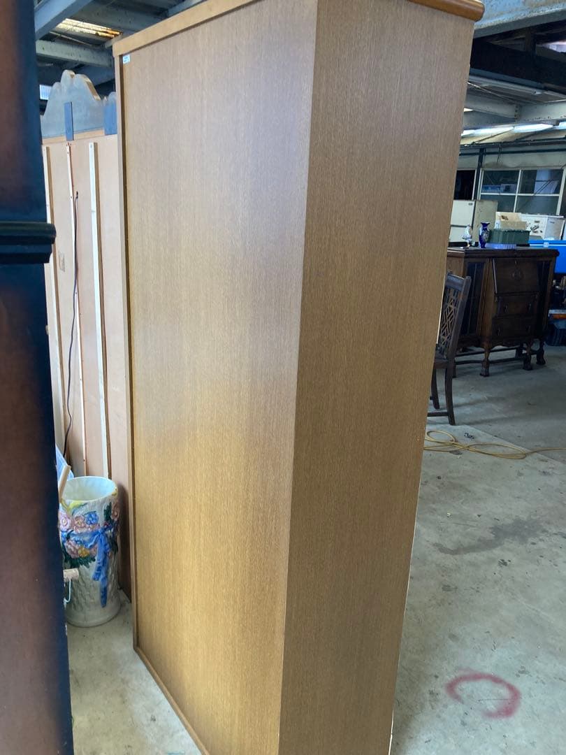 浜本工芸　書棚　NO.1900書棚D スライド扉　引出し2杯