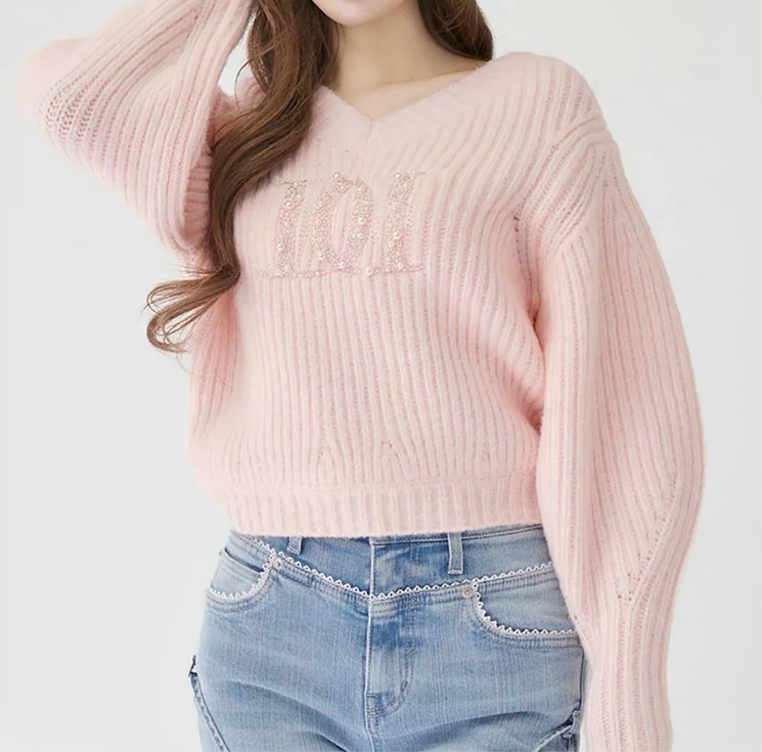 ま*る様 Darich❤️ファンシービーズDDロゴボリュームニットトップス❤️新