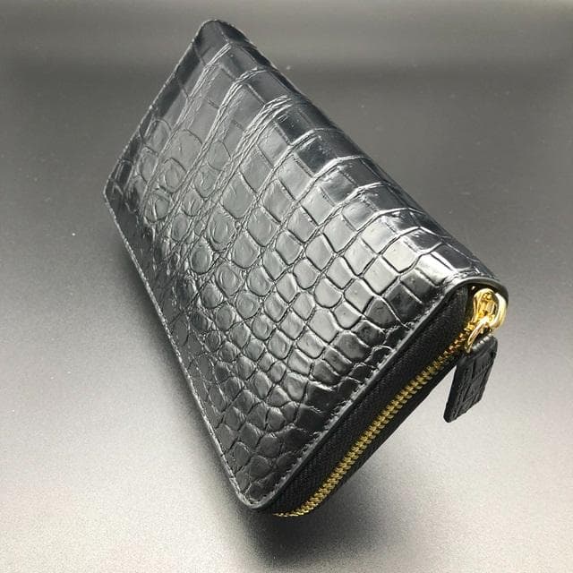フォロー割適用　本物クロコ・一枚革　シャム　クロコダイル　長財布 BKMG26