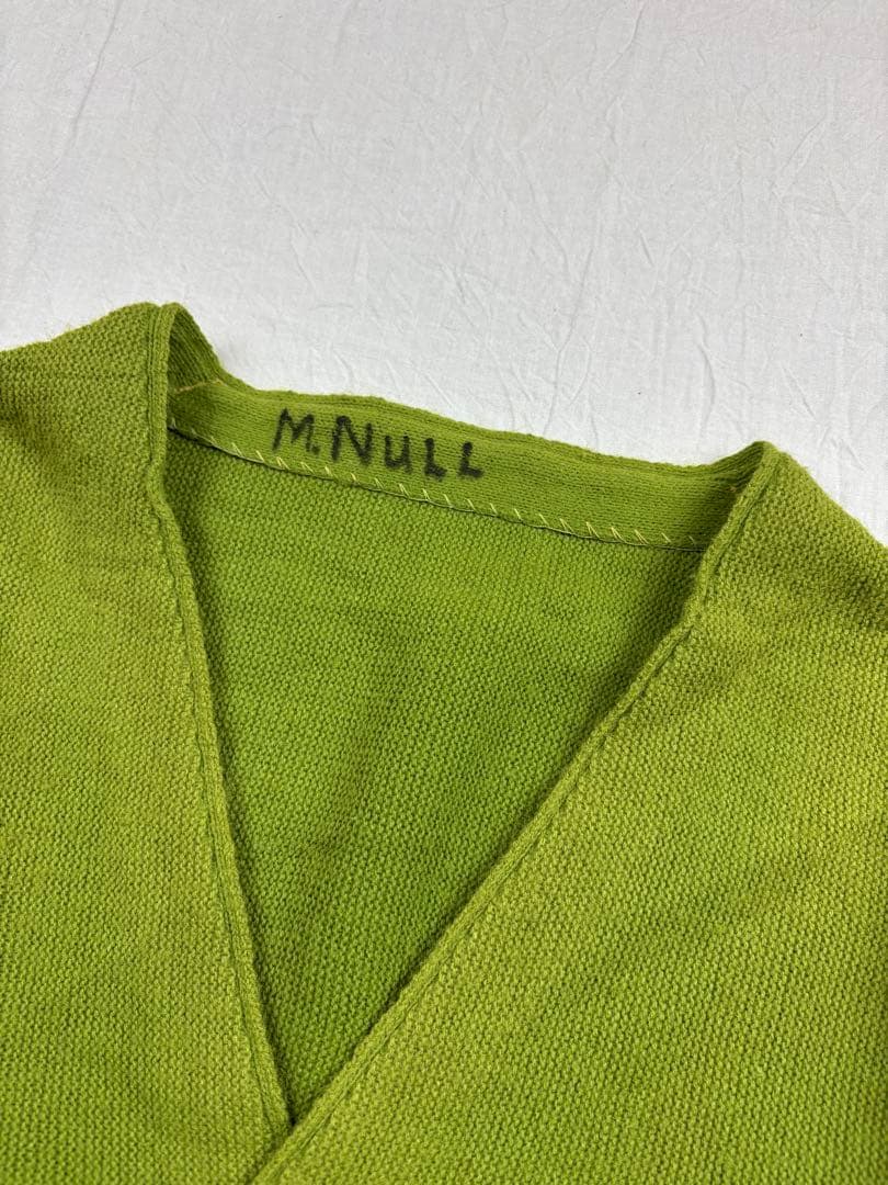 希少50s60s USAライムグリーン ウールニットカーディガン 尿素ボタン