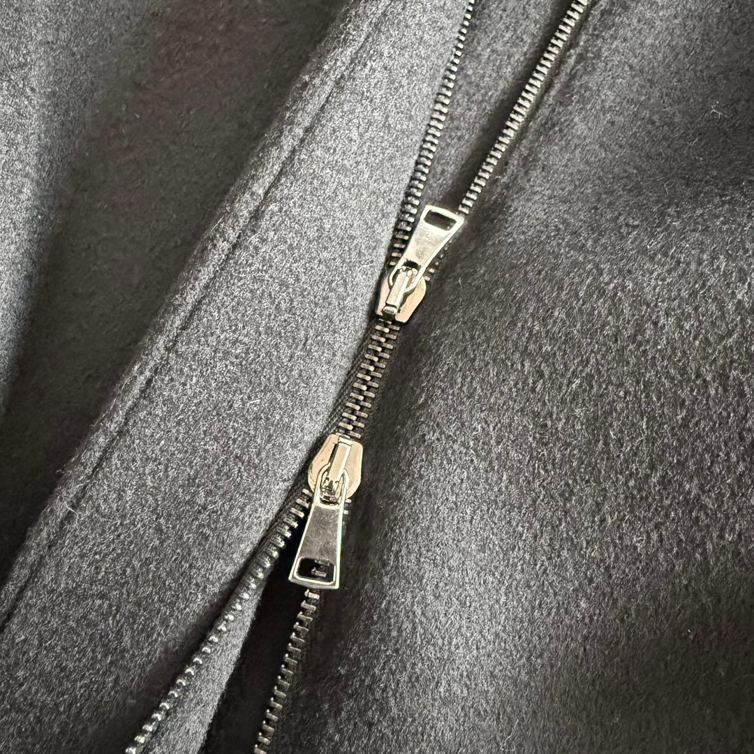 美品★マックスマーラ 白タグ カシミヤ混 フーデッドコート アルパカシャギー42