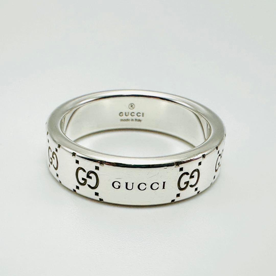 GUCCI グッチ　GG シグネチャ　シルバーリング　Ag925 18刻印