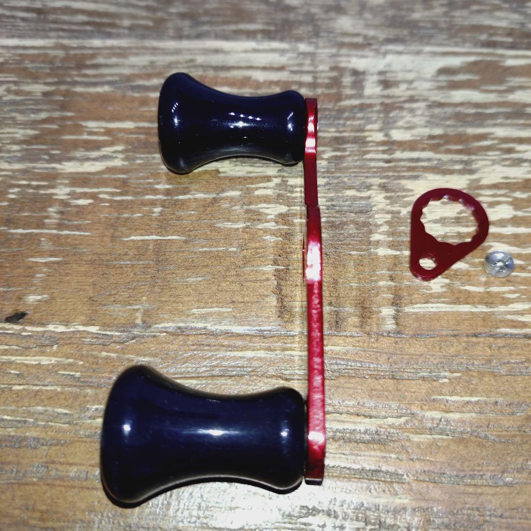 ザウルス ショートパワーハンドル 赤✕黒ノブ リテナー付