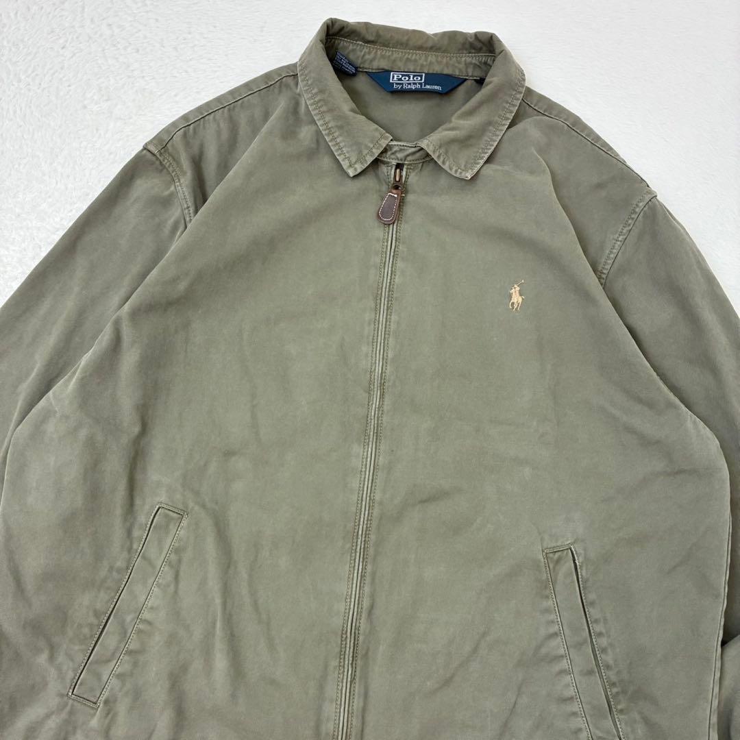 ポロバイラルフローレン　スウィングトップ　カーキ　ポニー刺繍　XL 90s