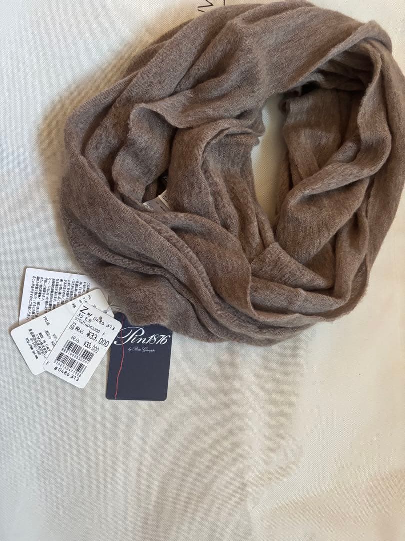 ♥️定価33000円♥️Pin1876 カシミヤ100% スヌード ストール　モカ