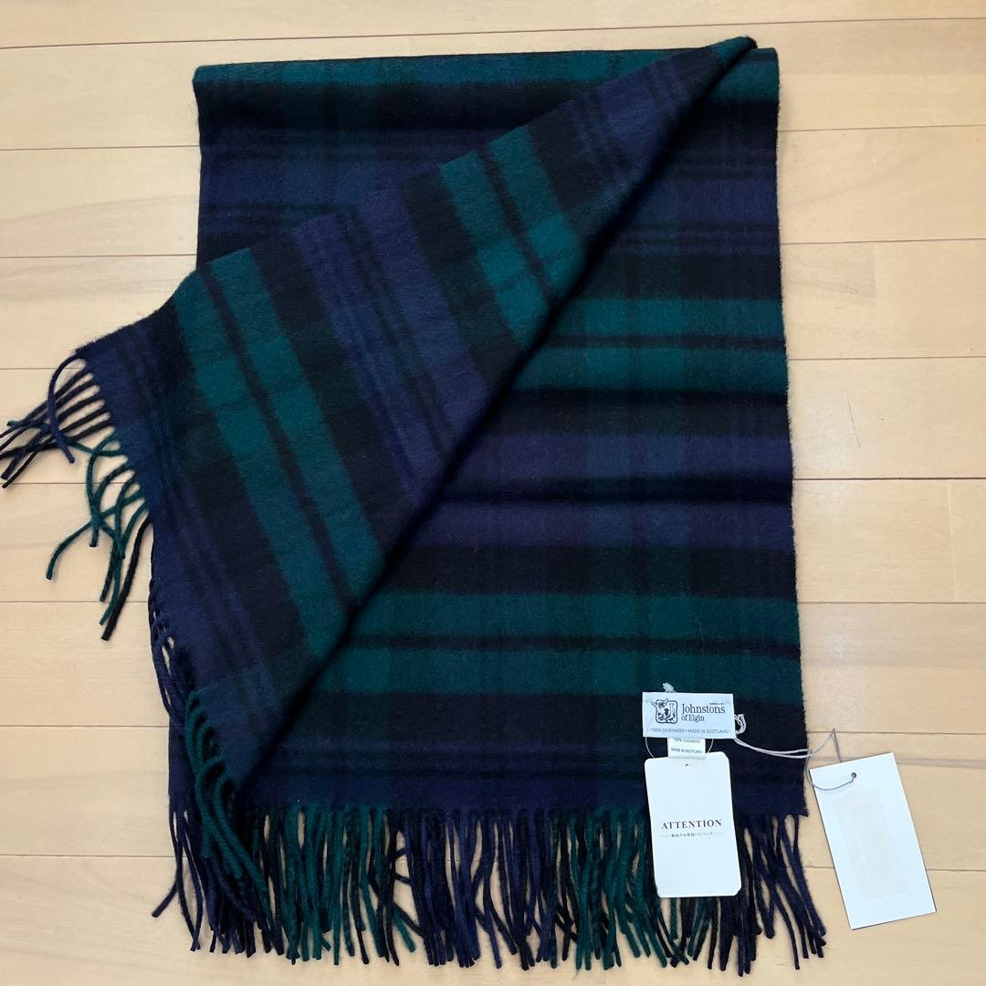 【新品、未使用、タグ付き】ジョンストンズ、カシミヤ100%大判ストール