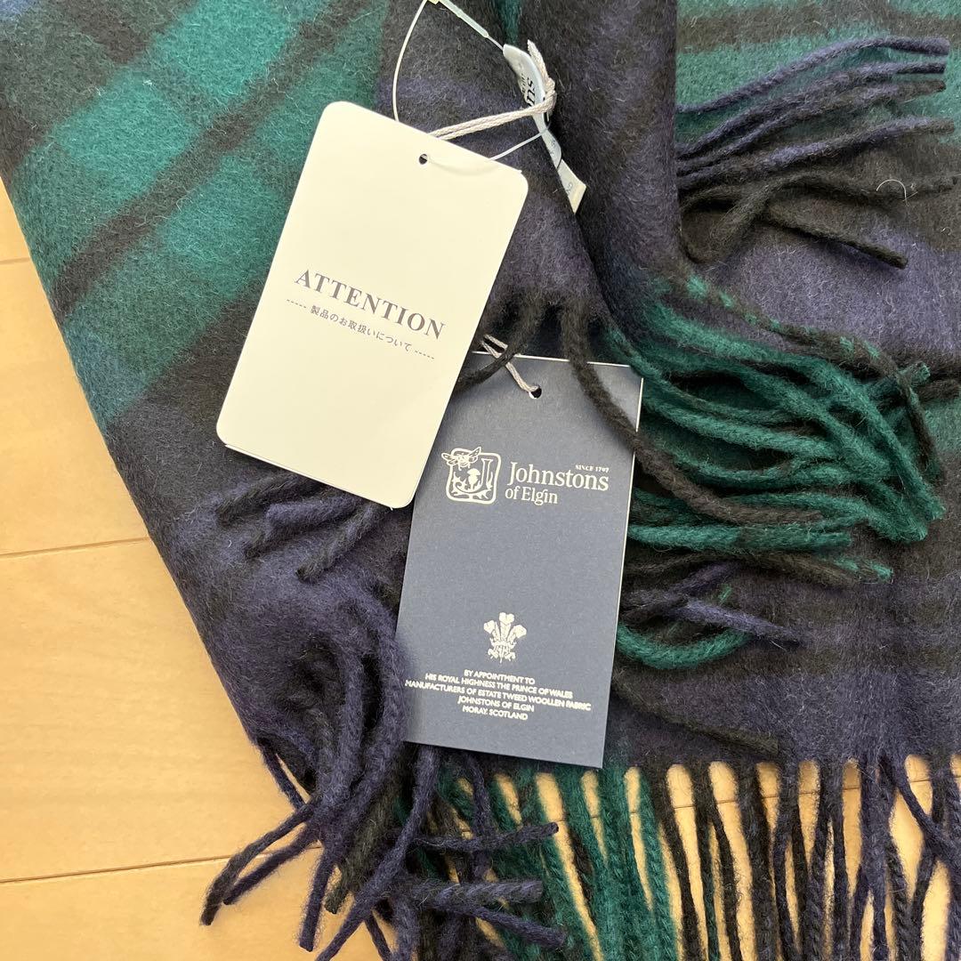 【新品、未使用、タグ付き】ジョンストンズ、カシミヤ100%大判ストール