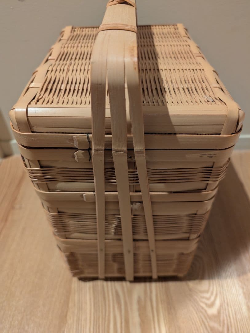 鹿児島 竹 三段重 民藝 美品