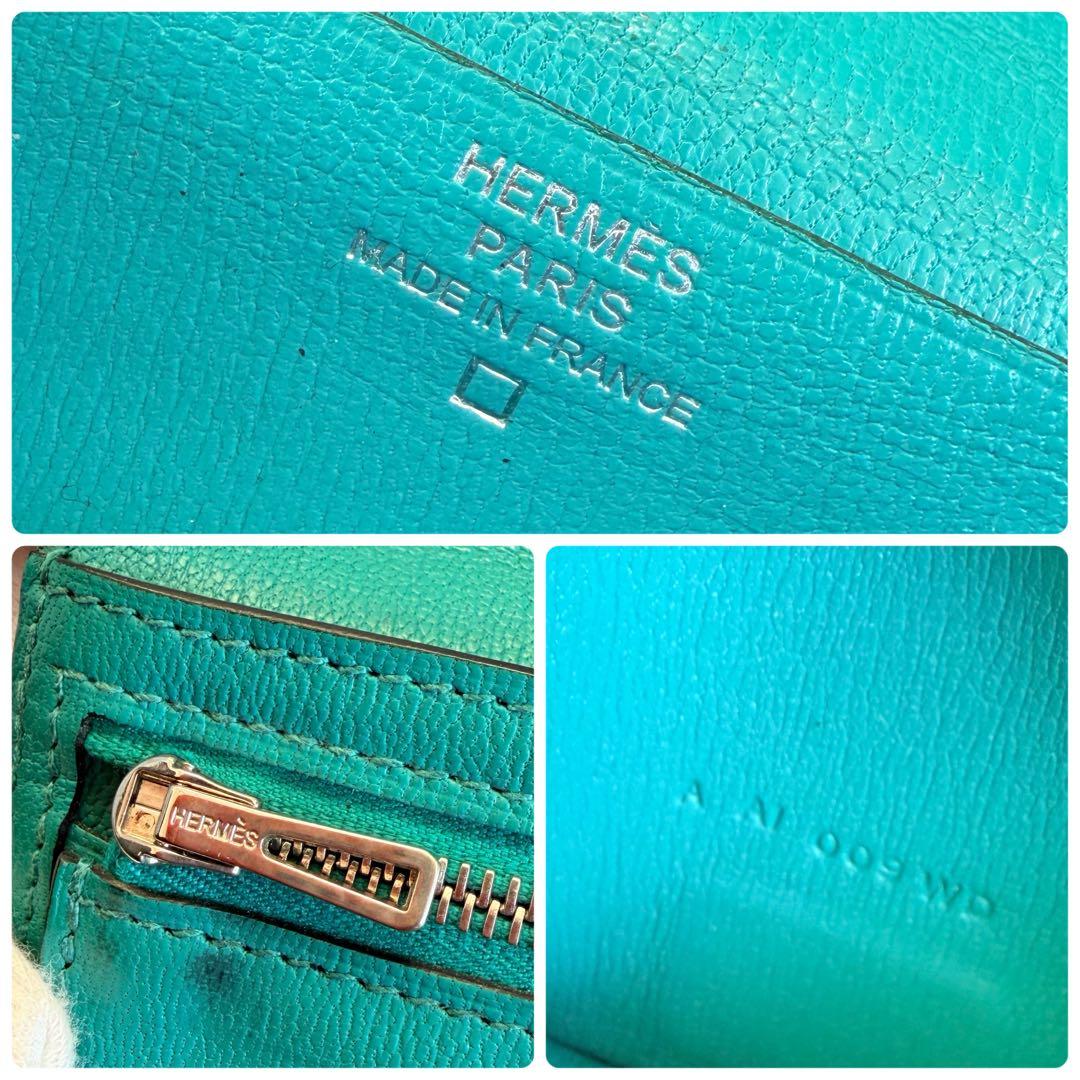 エルメス ベアン　アリゲーター グリーン　長財布　クロコ