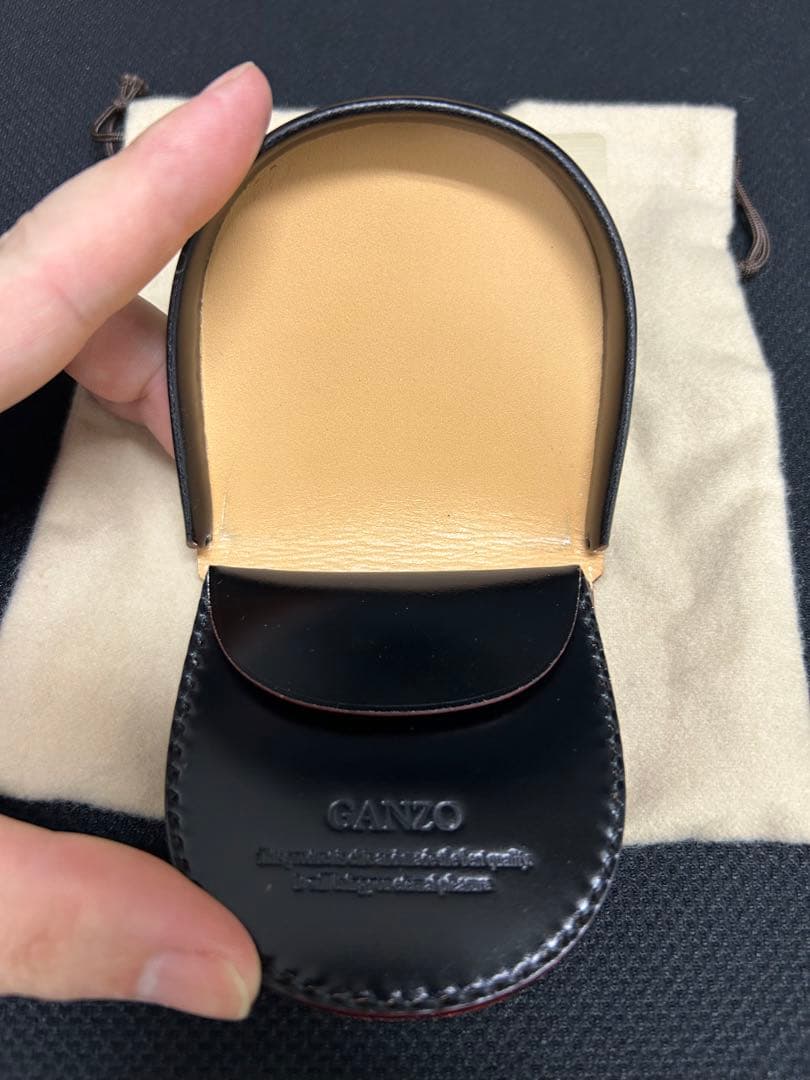 【新品未使用】GANZO(ガンゾ) コードバン馬蹄小銭入れ ブラック