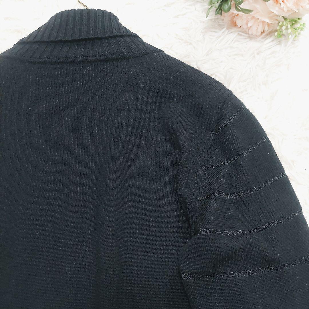 美品 レオナール カシミヤ ウール シルク タートルネック 花柄 和柄 ニット