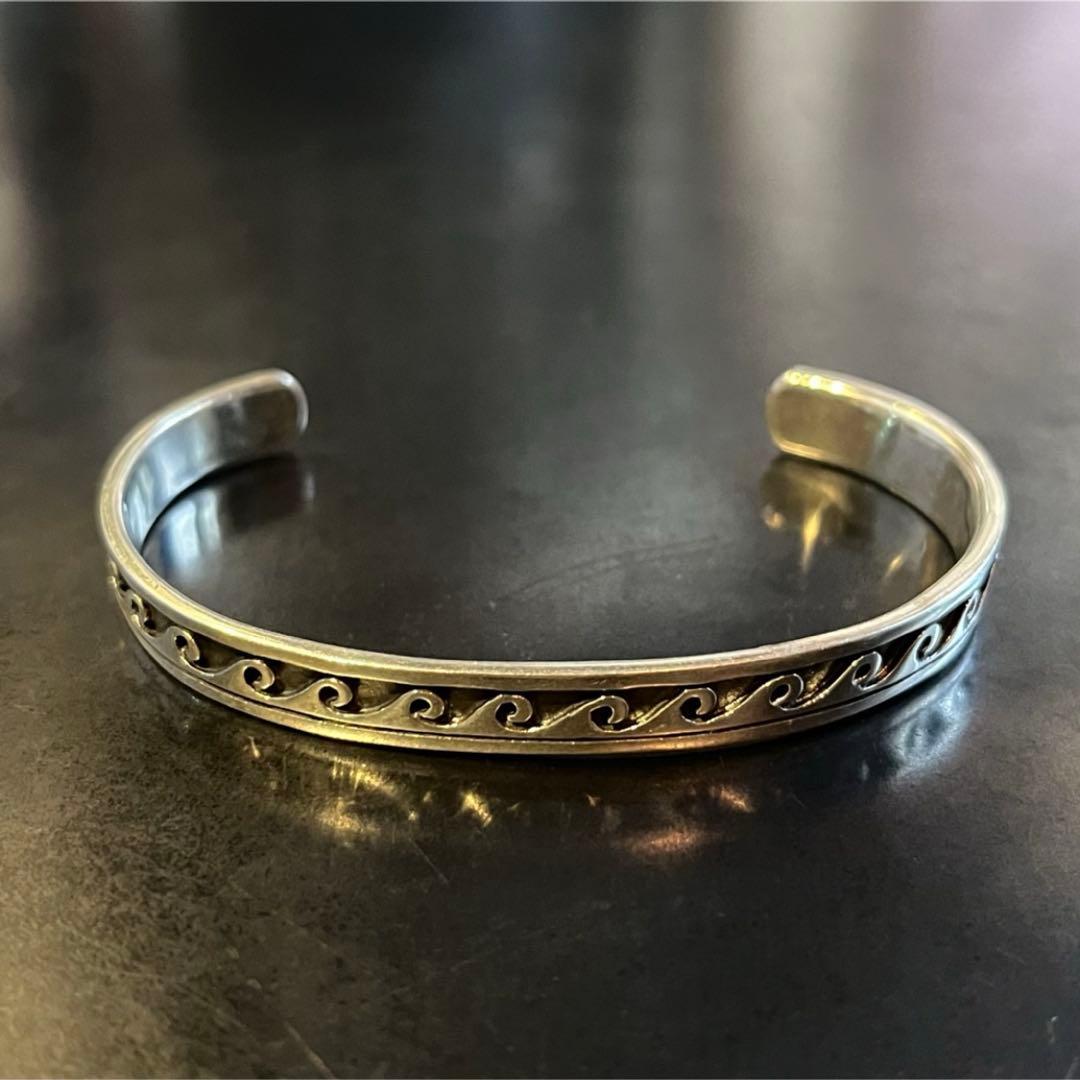 SILVER925 WAVE DESIGN BANGLE/シルバー/バングル