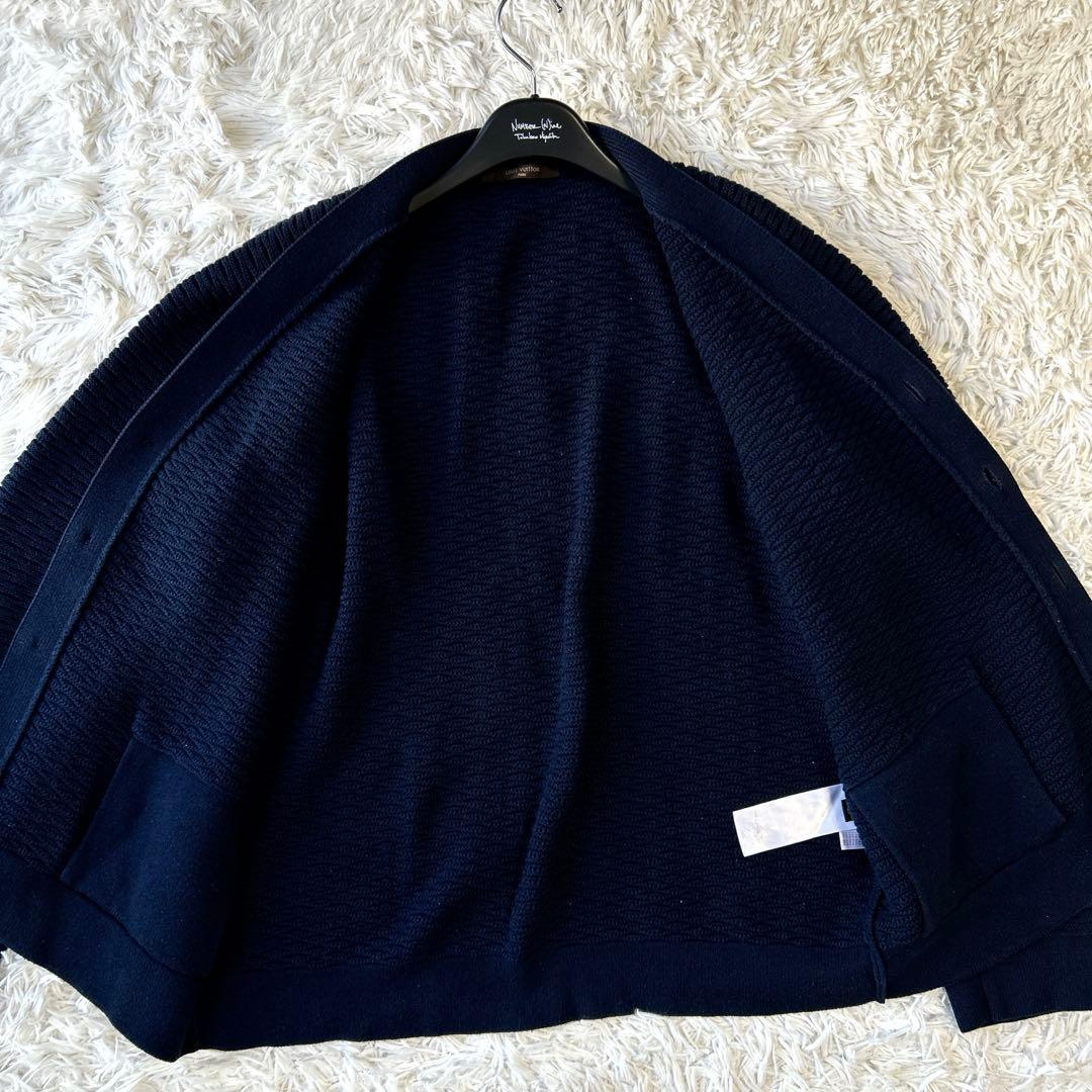 ルイヴィトン LOUIS VUITTON ニット カーディガン Vロゴ ネイビー