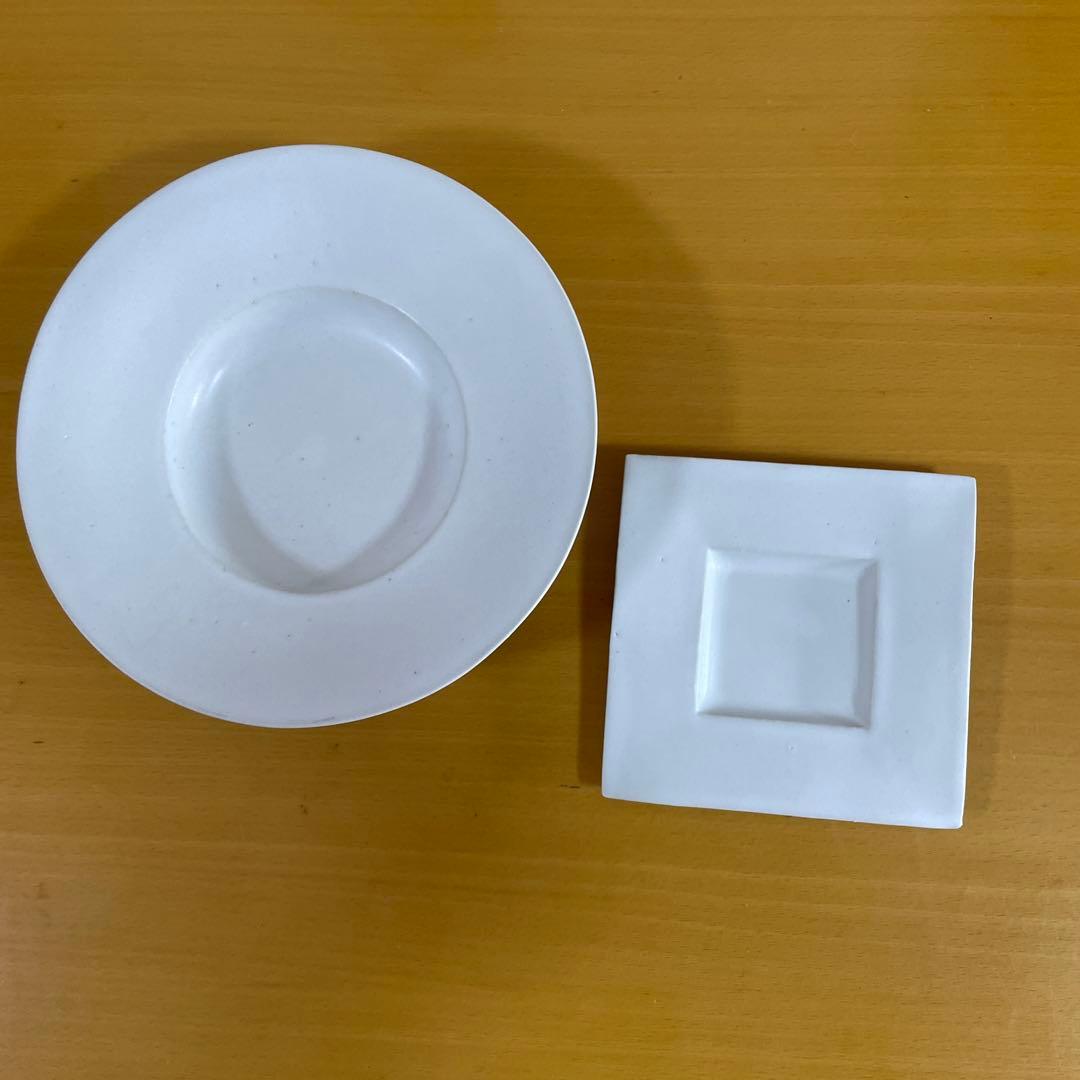 安藤政信　白磁皿2枚　値下げしました！