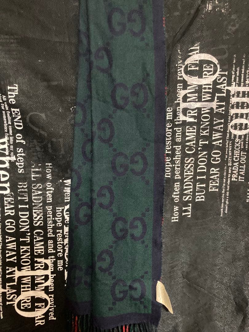 Gucci GGロゴマフラー ダークグリーン