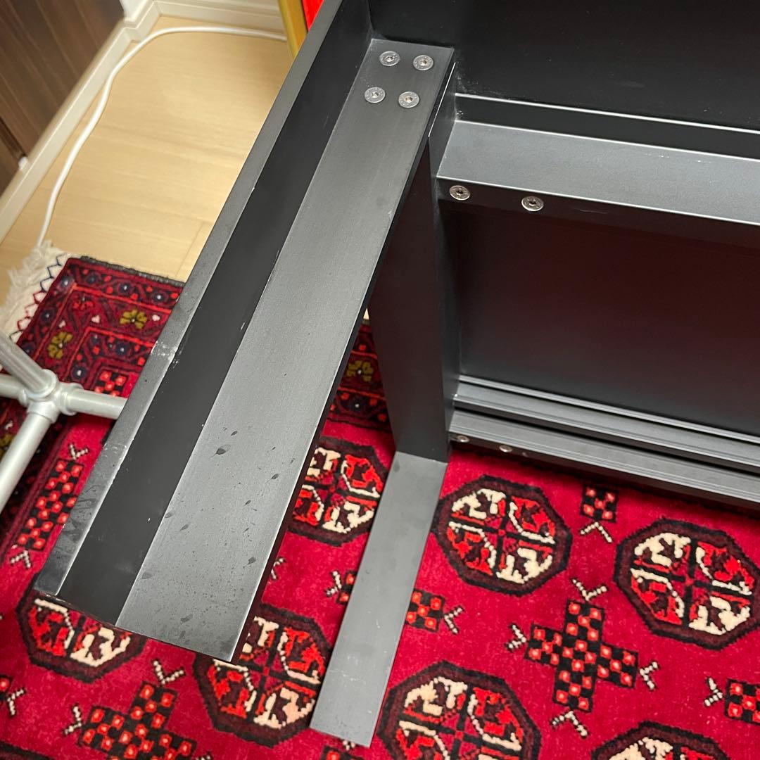 大塚家具　ブラックガラスのローテーブル