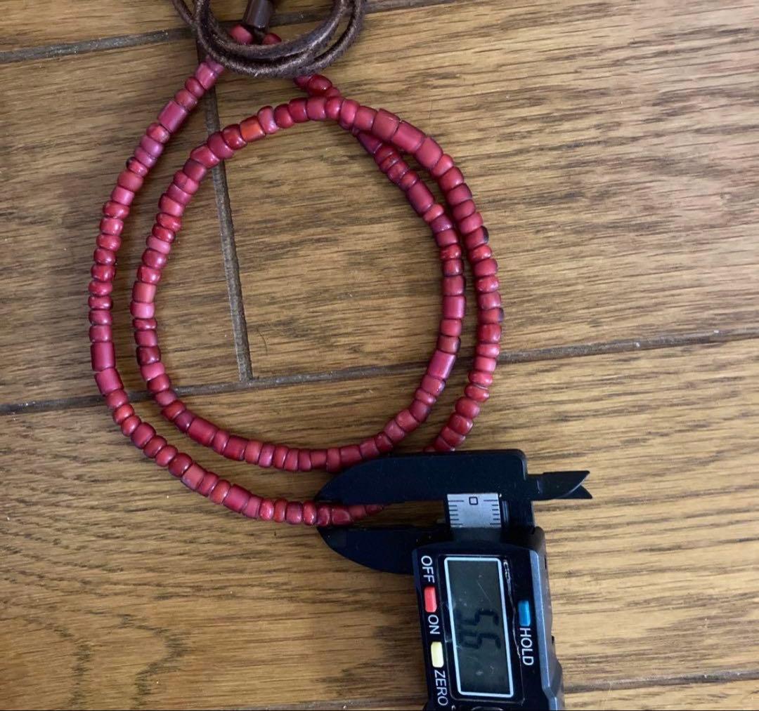 ホワイトハーツアンティークビーズ超希少極上金赤