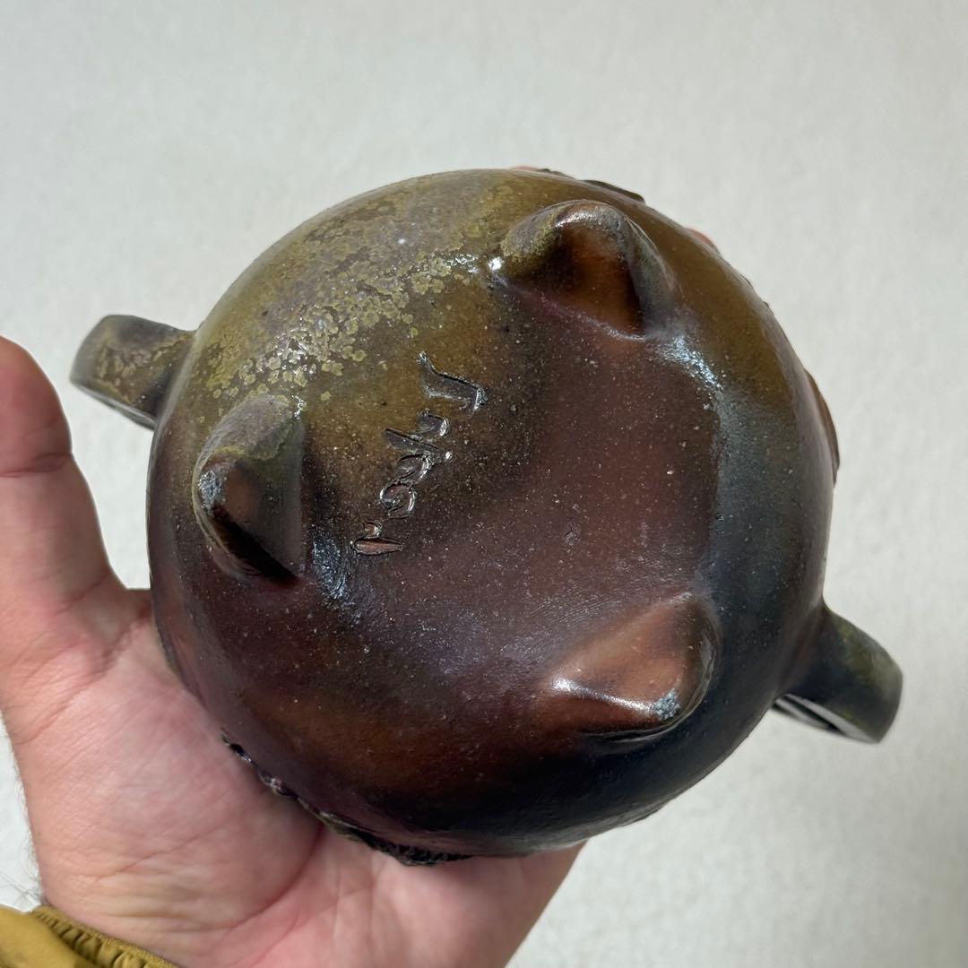 蔵出し/備前竜香炉 小山一草 共箱 共布 栞 備前焼 龍細工 茶道具 香道具