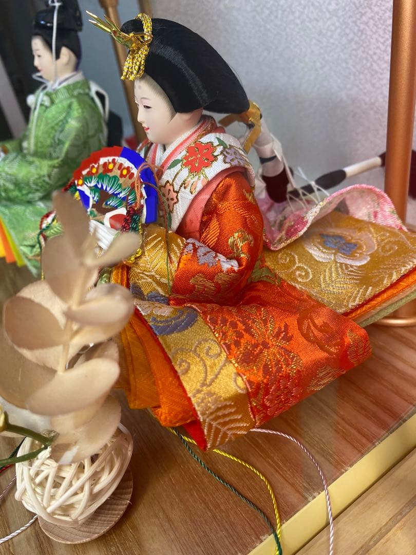 東京久月　雛人形親王飾り白木アクリルケース・間口約４１×奥行約３１×高さ約３１㎝