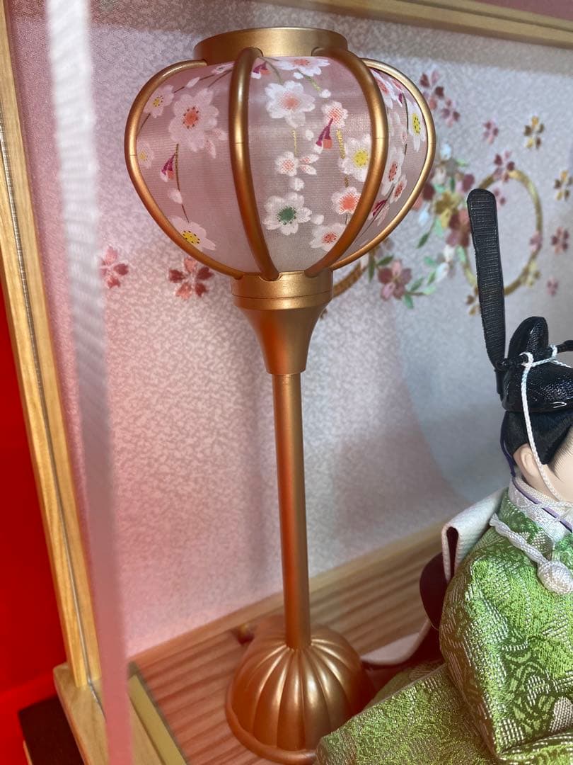 東京久月　雛人形親王飾り白木アクリルケース・間口約４１×奥行約３１×高さ約３１㎝