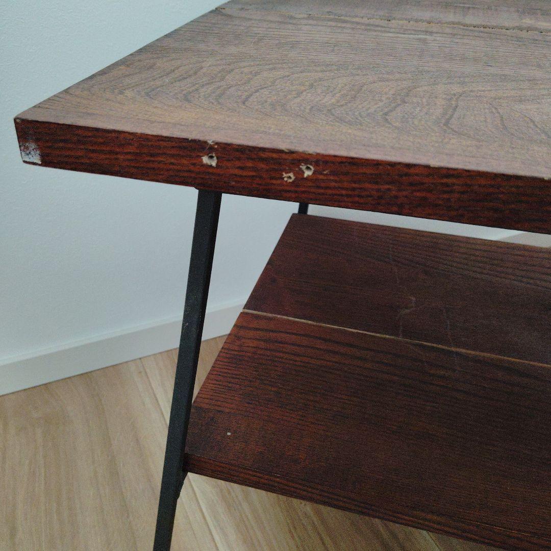 【匿名配送】センターテーブル　テレビ台　木部ウォールナット色×アイアン脚