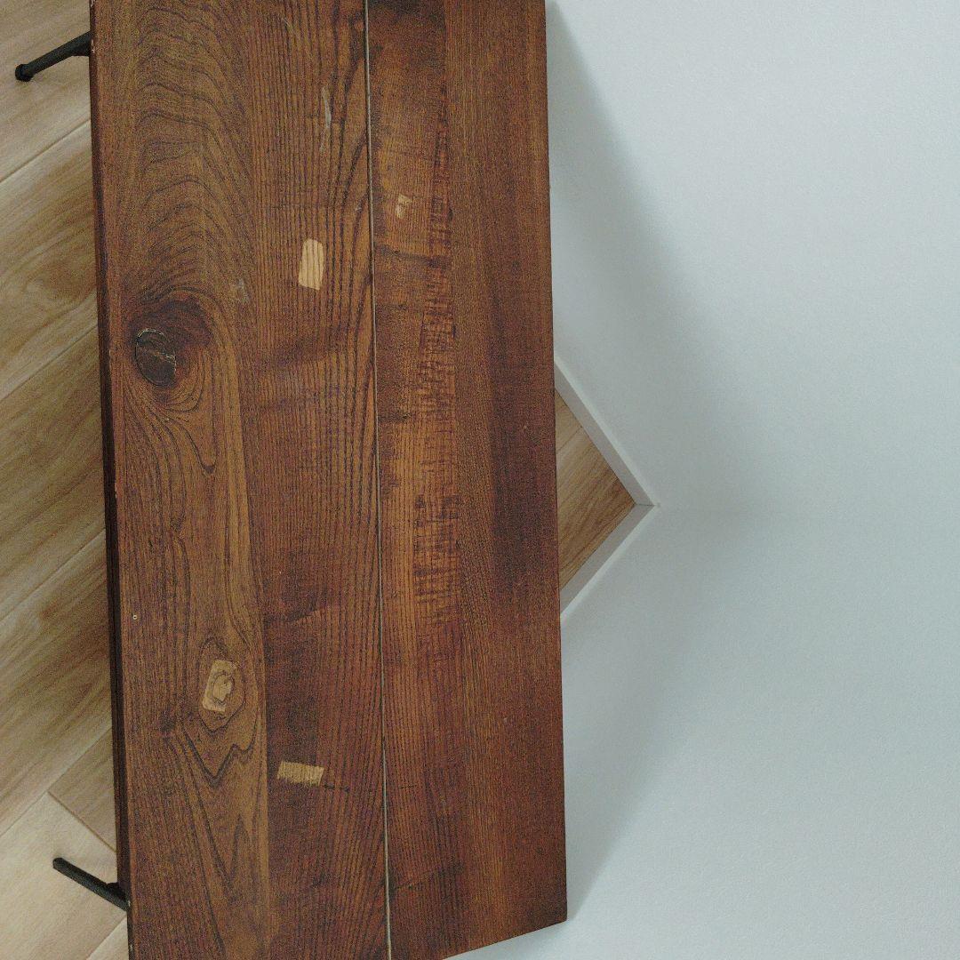 【匿名配送】センターテーブル　テレビ台　木部ウォールナット色×アイアン脚