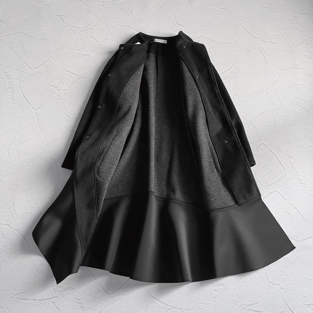 ✨新品✨Eimee Low エイミーロウ ボンディングフリルビーバーコート 黒