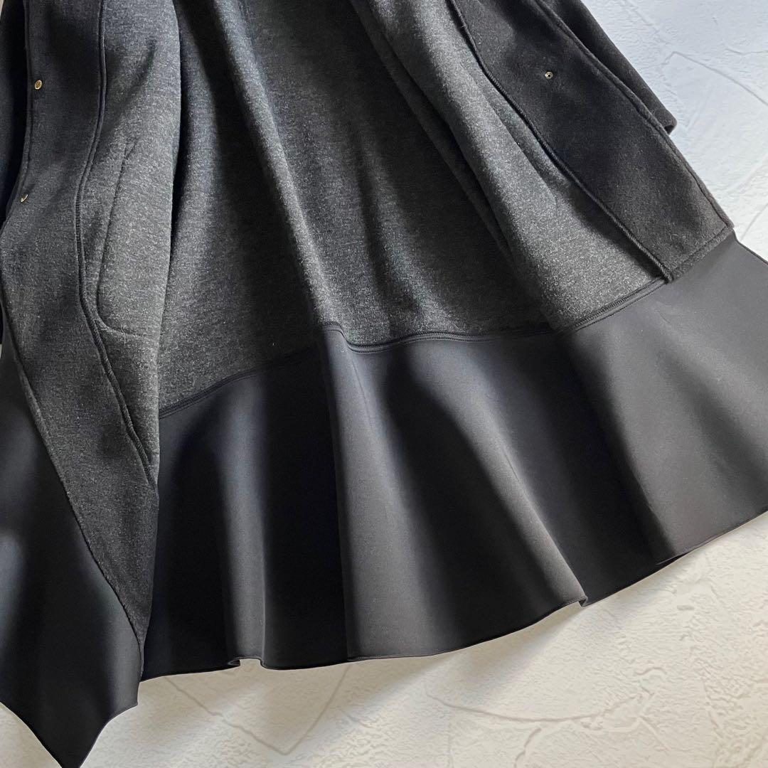 ✨新品✨Eimee Low エイミーロウ ボンディングフリルビーバーコート 黒