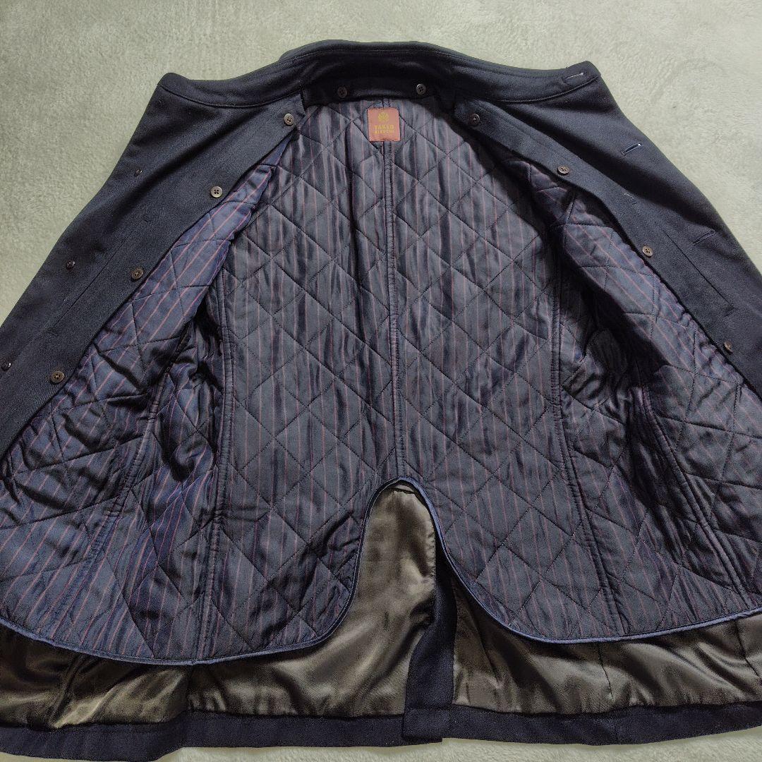 極美品　タケオキクチ　2way　ステンカラー　ライナー付き　ヘリンボーン　L