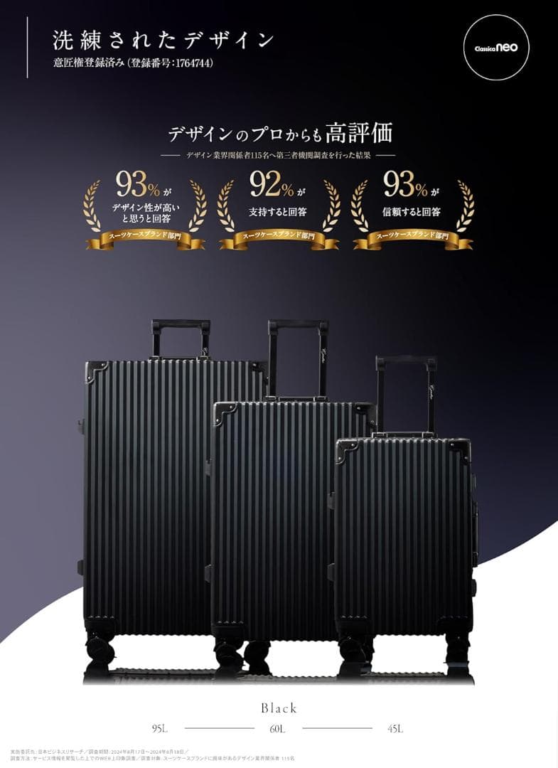 新品未使用！ C.jutro 黒キャリーケース S 40L／機内持込可　即日発送