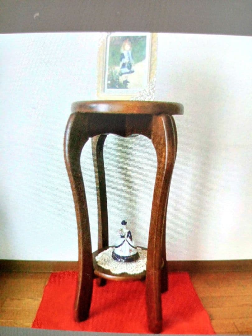 高さ70　アンティーク調 猫脚 花台 飾り台 サイドテーブル クラシック