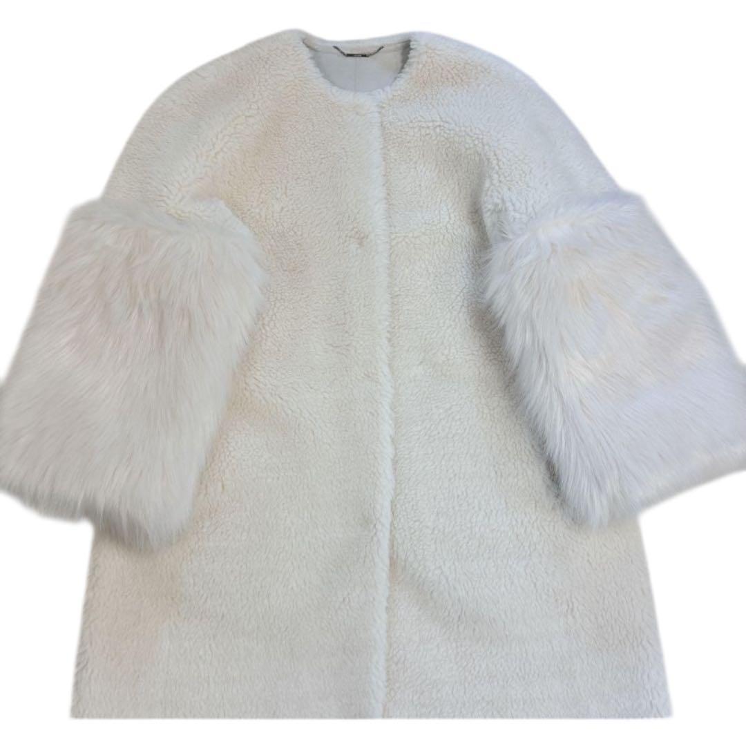 【美品】CELFORD セルフォード 袖ファー付き 2way ボアコート 36