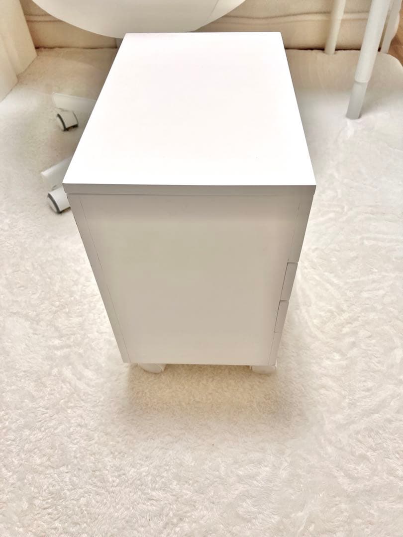 ドレッサーワゴン キャスター付きコスメワゴン　ホワイト　メイク道具収納　大容量