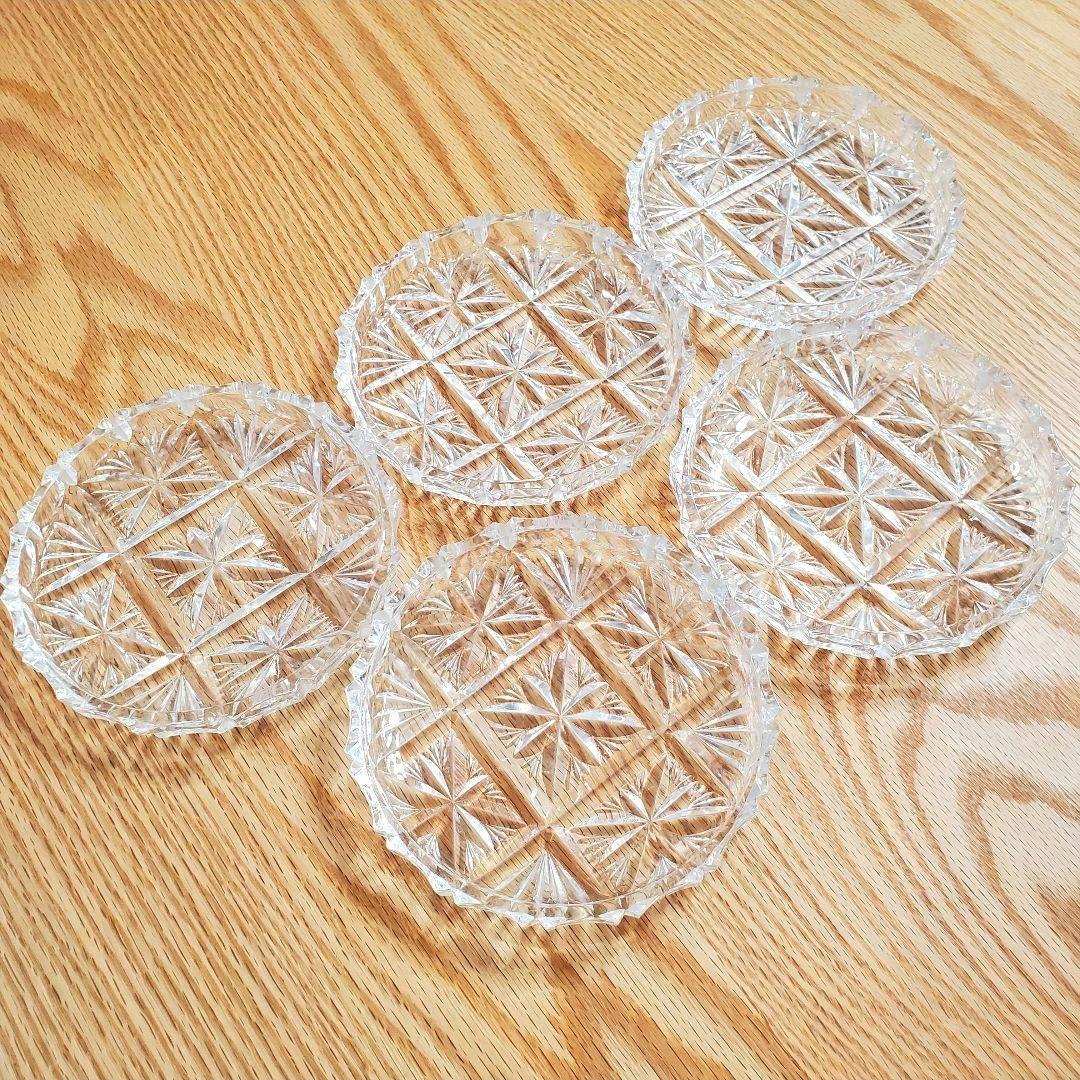 ★ノリタケクリスタル 雪華 ガラス皿 5枚セット★