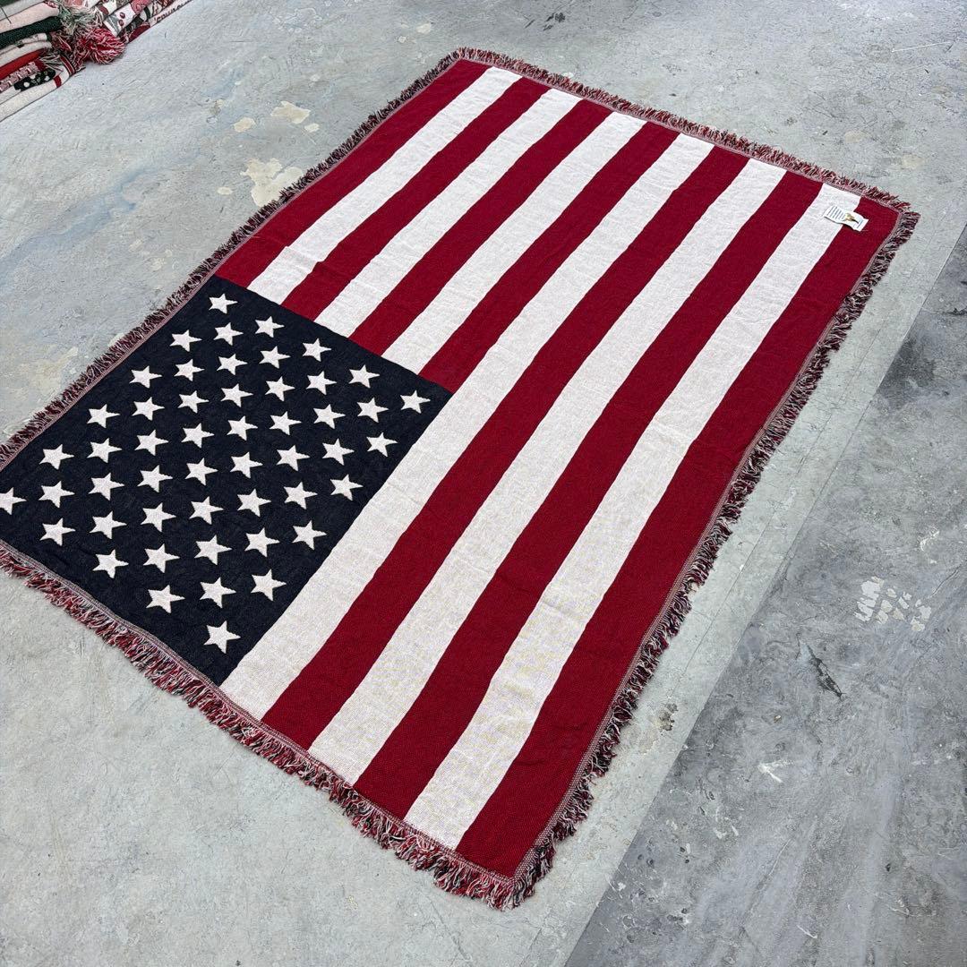 米軍　国旗　星条旗　マルチカバー　ソファカバー　ヴィンテージラグ　125x175