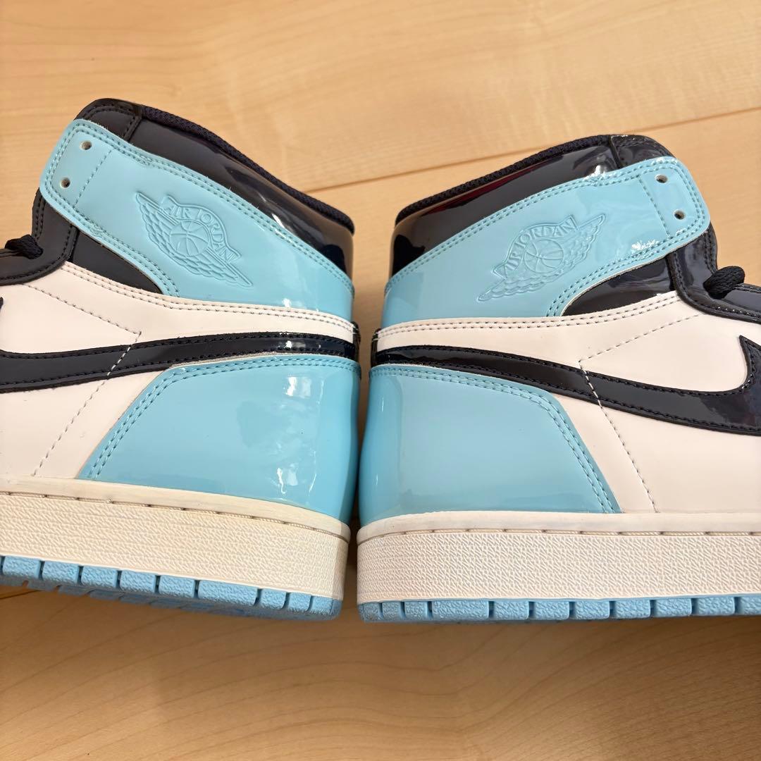 美品 ナイキ CD0461-401 ジョーダン 1 ハイ UNC パテントレザー