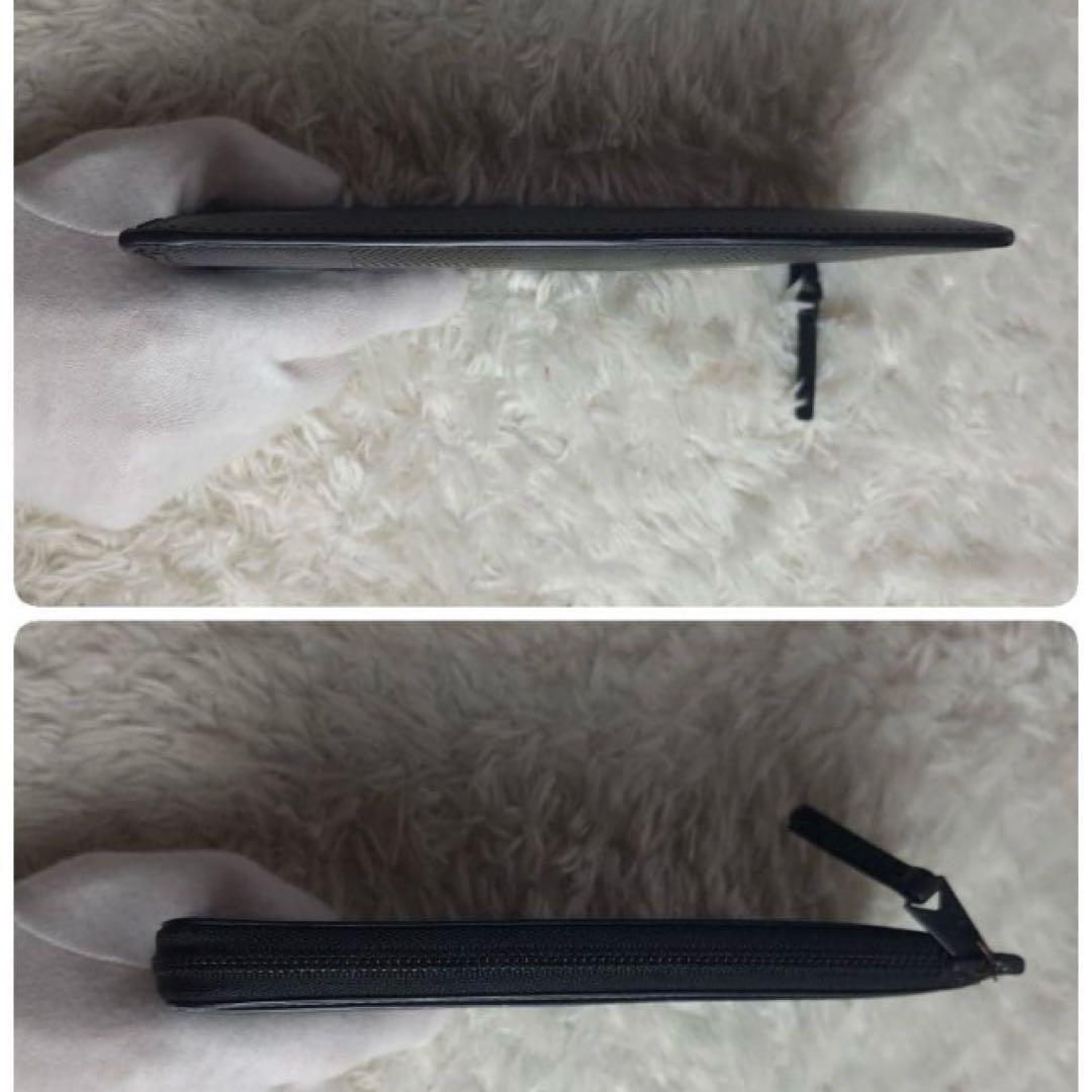 ポールスミス　L字ファスナー　長財布　チェッカーエンボス　黒