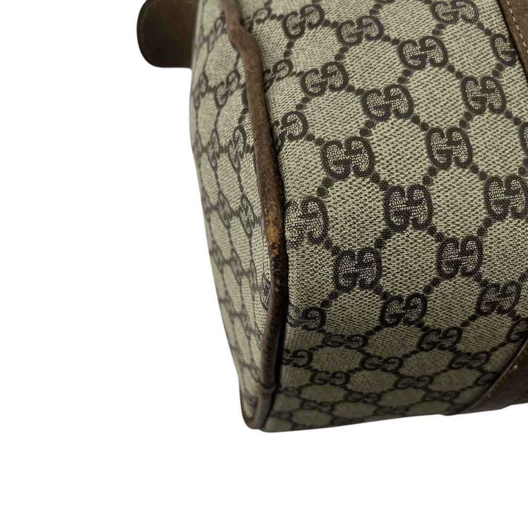 オールドグッチ　ミニボストン　シェリーライン　GGスプリーム　PVC 旅行カバン